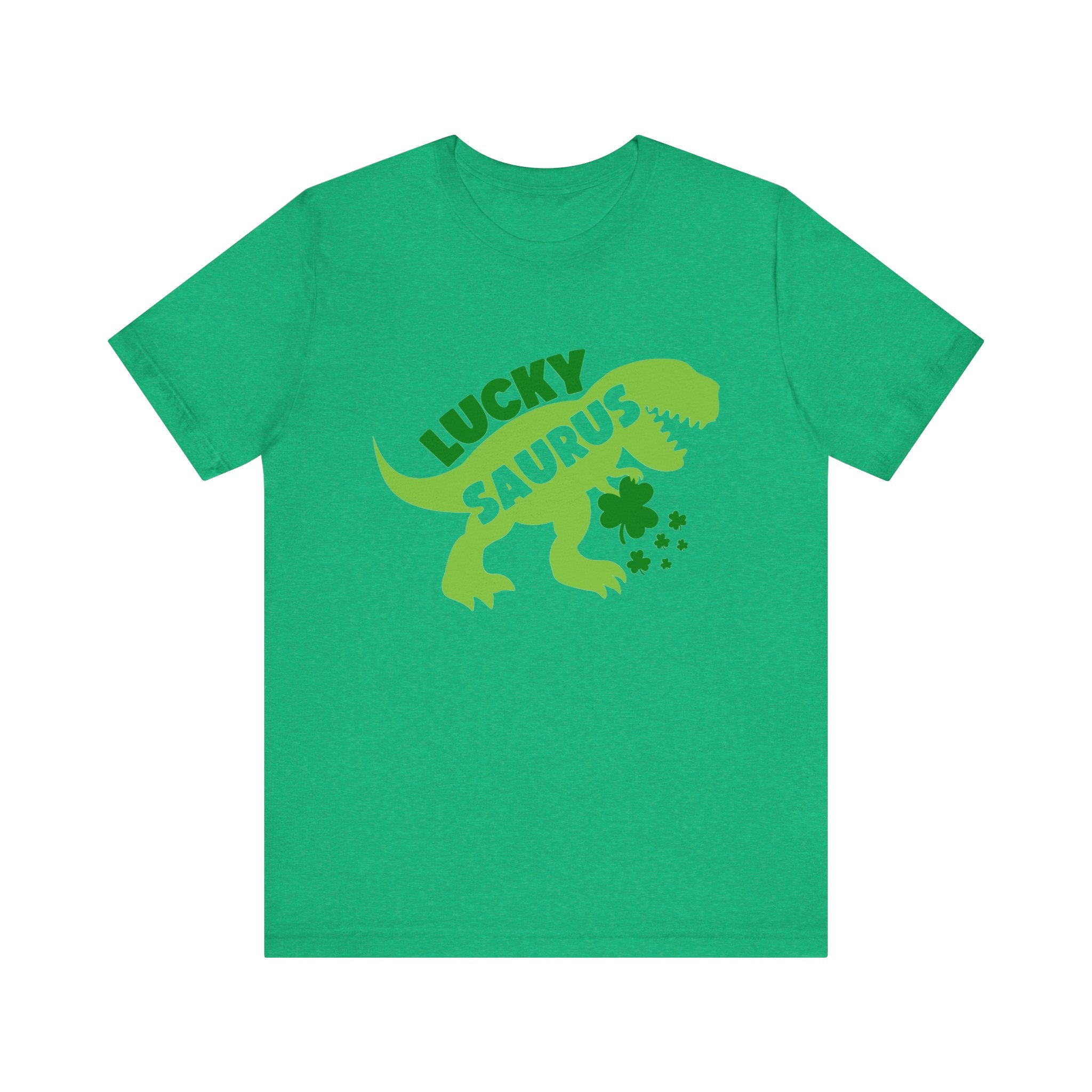 Lucky Saurus T-Shirt — St. Patrick’s Day Dinosaur Tee with Shamrock