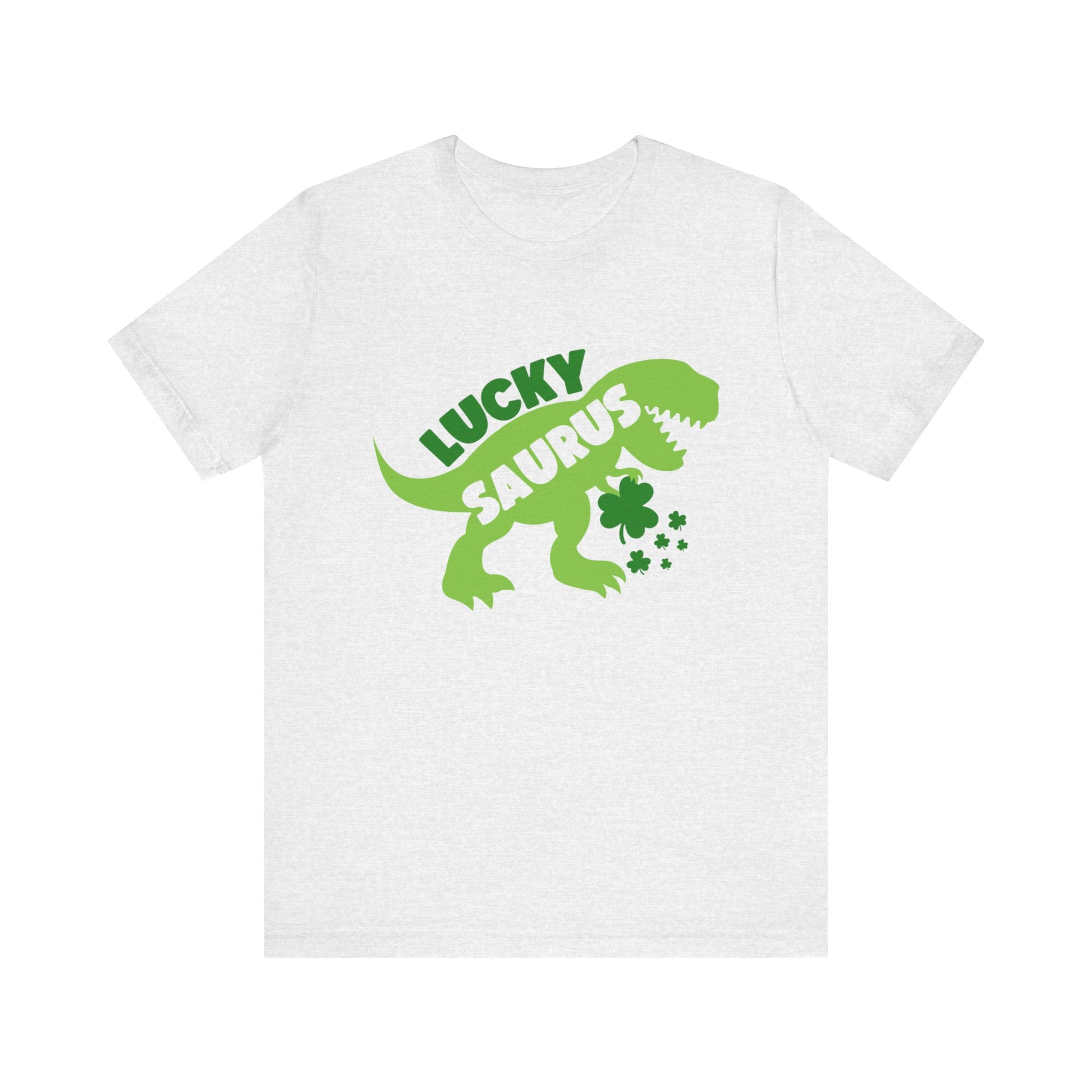 Lucky Saurus T-Shirt — St. Patrick’s Day Dinosaur Tee with Shamrock